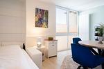 Schlafzimmer - Beach Apartment 19 mit Balkon und Gemeinschaftssauna - Top-Hundeurlaub