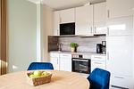 Küche / Küchenzeile - Beach Apartment 20 mit Garten, Sauna und hundefreundlicher Ausstattung - Top-Hundeurlaub
