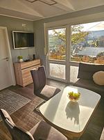 Wohnzimmer mit TV - Ferienhaus Kammblick - Top-Hundeurlaub
