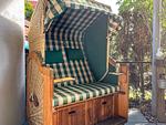 Terrasse mit Strandkorb - Wohnung 04 - Top-Hundeurlaub