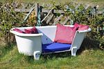 Gartensofa am Ferienhaus Sanskiin in Süddorf auf Amrum - Ferienwohnung *Driiwholt* - Top-Hundeurlaub