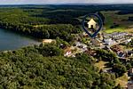 Vogelperspektive - Ferienhaus See Idyll 2 mit Kamin, Terrasse und 2 Bädern - Top-Hundeurlaub