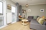 Wohnzimmer - FeWo403: Balkon, Meerblick - Top-Hundeurlaub