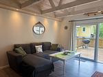 Gemütliches Wohnzimmer im Ferienhaus nahe dem Ruskensee - Hus Rusken - Top-Hundeurlaub