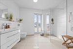 Badezimmer - Ferienwohnung Admiralskoje Olpenitz - Top-Hundeurlaub