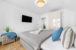 Schlafzimmer - Ferienwohnung Schleiglück Olpenitz - Top-Hundeurlaub