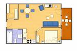 Grundriss - Strandresidenz Juliusruh Fewo 2 - mit Balkon - Top-Hundeurlaub