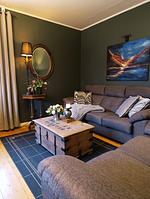Wohnzimmer im Ferienhaus Hus Fee bei Fredriksberg – gemütliches Schwedenhaus nahe dem Säfsen Resort - Hus Fee - Top-Hundeurlaub