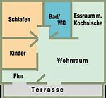 Grundriss - Haus 68 Bergblick Fewo 2 unten - Top-Hundeurlaub