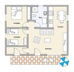 Grundriss - Haus 43 Talblick Fewo 2 unten - Top-Hundeurlaub