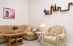Wohnzimmer mit Ecksofa und Sessel - Haus Karzenburg Fewo 1 - Top-Hundeurlaub