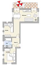 Grundriss - Ferienwohnung 1 - Top-Hundeurlaub