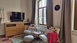 Sitzbereich mit Fernseher - Ferienwohnung 22 Ostseenest - Top-Hundeurlaub