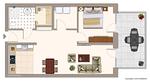 Grundriss - Ferienwohnung "Küstenkind Dorum" Sieltrift 21-14 - Top-Hundeurlaub