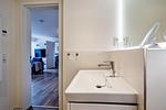 Badezimmer: Dusche, WC - FeWo Auszeit in PRORA - 9.42 - Top-Hundeurlaub