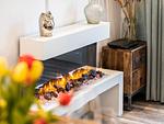 Wohn/Essbereich: Schlafsofa, TV, Zugang zur Terrasse - FeWo Unsere Perle in PRORA - 4.01 - Top-Hundeurlaub
