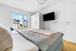 Schlafzimmer - Ferienwohnung Küstentraum Matrosenring - Top-Hundeurlaub