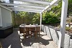 Terrasse - Bungalow Hanseatchen: Terrasse - Top-Hundeurlaub
