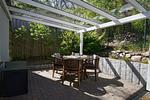 Terrasse - Bungalow Hanseatchen: Terrasse - Top-Hundeurlaub