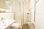 Badezimmer - Bungalow Hanseatchen: Terrasse - Top-Hundeurlaub