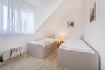 Schlafzimmer - Ferienhaus Meeresrauschen nur 700 m zum Strand mit Terrasse - Top-Hundeurlaub