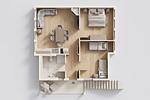 Grundriss - Ferienwohnung Strandbrise mit Kamin und Balkon - Top-Hundeurlaub