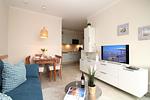 Wohnzimmer - Appartementanlage Strandjuwel Fewo 227 - Top-Hundeurlaub