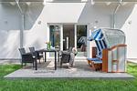 Terasse mit Strandkorb - Strandhaus WE 05 "Knud's Hus" - Top-Hundeurlaub