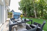 Terasse mit Strandkorb - Strandhaus WE 05 "Knud's Hus" - Top-Hundeurlaub