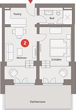 Grundriss - Westside Arthotel Apartment 102 - Top-Hundeurlaub