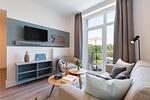 Wohnbereich - Westside Arthotel Apartment 104 - Top-Hundeurlaub