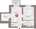 Grundriss - Westside Arthotel Apartment 104 - Top-Hundeurlaub