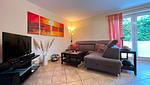 Wohnzimmer - Ferienwohnung Findling - Top-Hundeurlaub