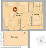 Grundriss - Villa Bernstein WE 26 - Top-Hundeurlaub