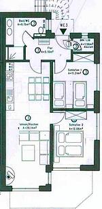 Grundriss - Villa Strandnah WE 03 "Sonnentraum" - Top-Hundeurlaub