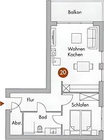 Grundriss - Villa Strandvogt WE 20 - Top-Hundeurlaub