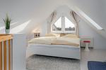 Schlafzimmer im offenen Spitzboden - Doppelhaushälfte "Am Krug" - Top-Hundeurlaub