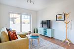 Wohnzimmer - Apartment am Deich 02 - Top-Hundeurlaub
