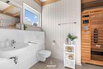 Badezimmer - Ferienhaus Sommerhuus Olpenitz - Top-Hundeurlaub