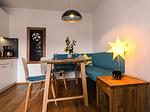 Küche / Küchenzeile - Apartment 7/7 EG barrierefrei - überdachte Terrasse - Top-Hundeurlaub