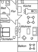 Grundriss - Objekt-Nr. 148 - Strand - Achterdeck - Top-Hundeurlaub
