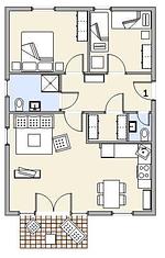 Grundriss - Wohnung 1 - Top-Hundeurlaub