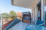 Balkon mit Strandkorb - Wohnung 04 -Promenadendeck - Top-Hundeurlaub