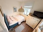 Schlafzimmer 1 mit Doppelbett - Ferienwohnung Meehr Glowe - Villa Rosa - Top-Hundeurlaub