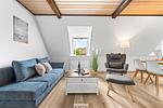 Wohnzimmer - Ferienwohnung Ole - Reet und Erholung - Ringsberg bei Glücksburg - Top-Hundeurlaub