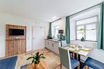 Küche / Küchenzeile - Apartment mit Terrasse "Traumhopfen" - Top-Hundeurlaub