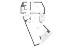 Grundriss - Zwei-Zimmer-Apartment 53/17 - Top-Hundeurlaub