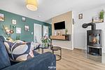 Wohnzimmer - Ferienwohnung Kuddelmuddel Olpenitz - Top-Hundeurlaub