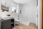 Badezimmer - Ferienwohnung Kuddelmuddel Olpenitz - Top-Hundeurlaub