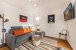 Wohnzimmer - Ferienwohnung Ostseebude mit Balkon und nur 800 m zum Strand - Top-Hundeurlaub